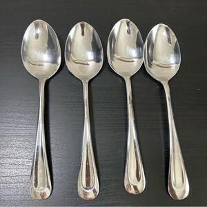 Set Of 4 Oneida Stainless Sand Dune Serving Spoons 8 1/4”